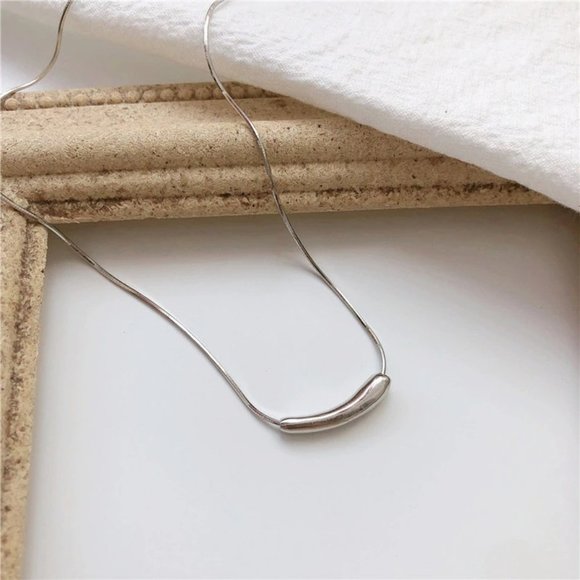 *NEW 925 Sterling Silver Simple Bar Necklace - Picture 8 of 15